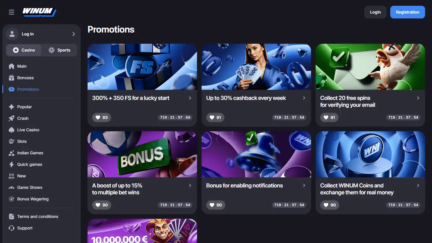 Winum Casino screenshot 3