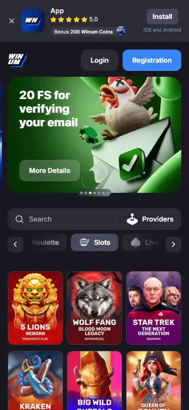 Winum Casino screenshot 5