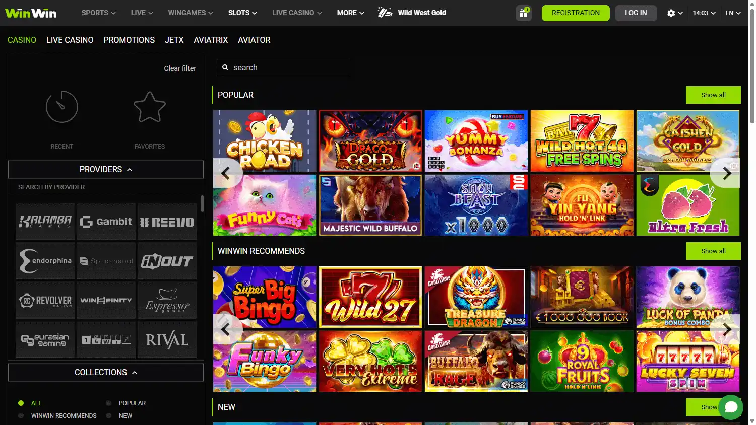 WinWin Bet Casino screenshot 2
