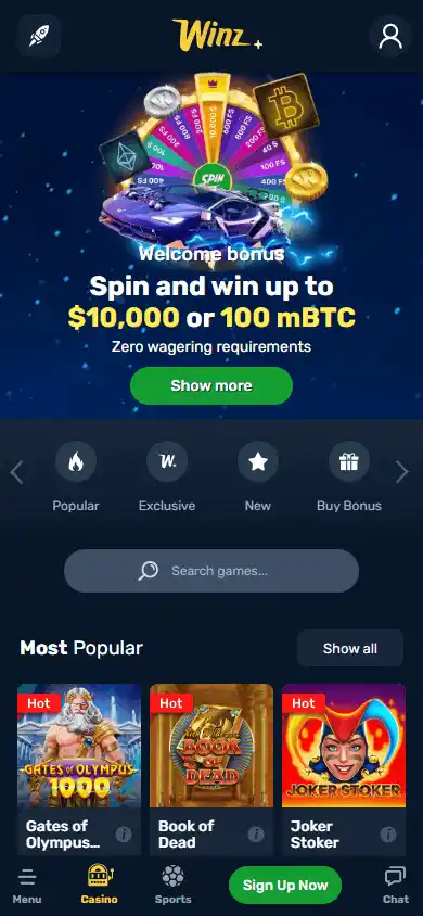 Winz Casino screenshot 4