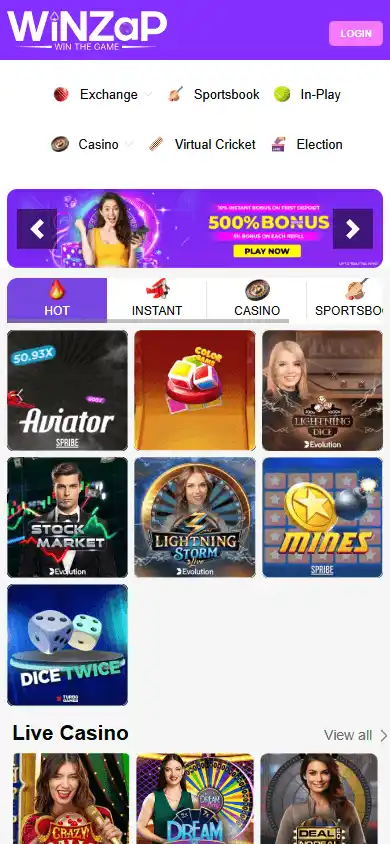 Winzap Casino screenshot 3