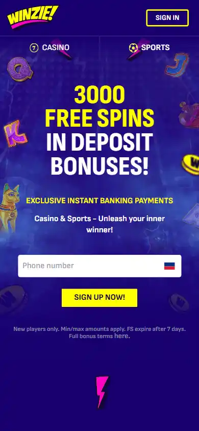 Winzie Casino screenshot 2