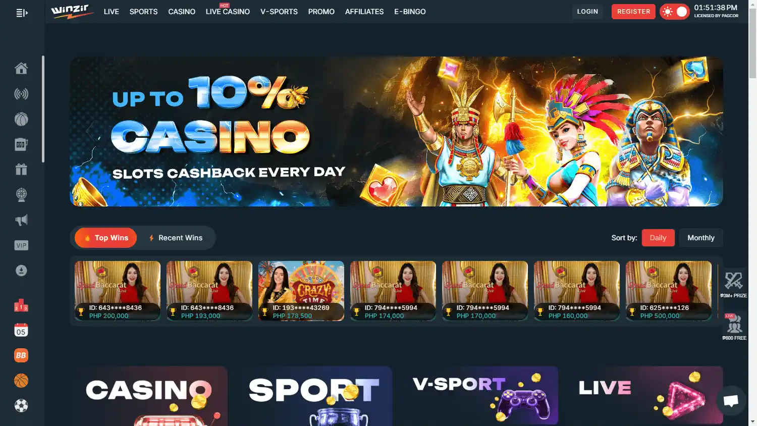WinZir Casino screenshot 1
