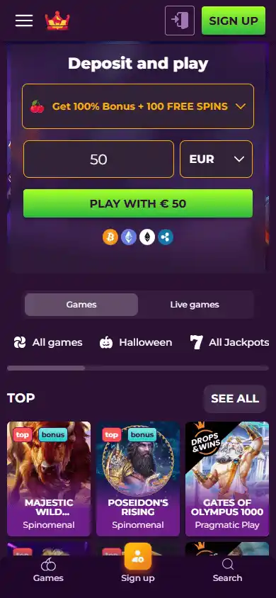 Wizebets Casino screenshot 4