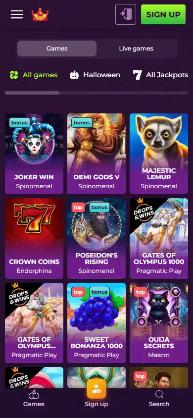 Wizebets Casino screenshot 5