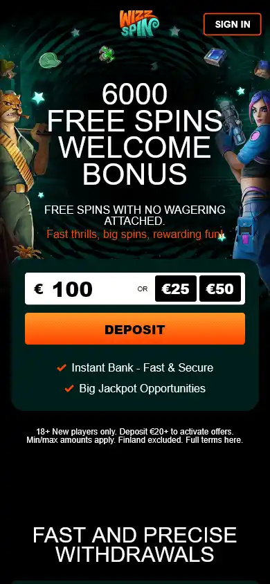 Wizz Spin Casino screenshot 2
