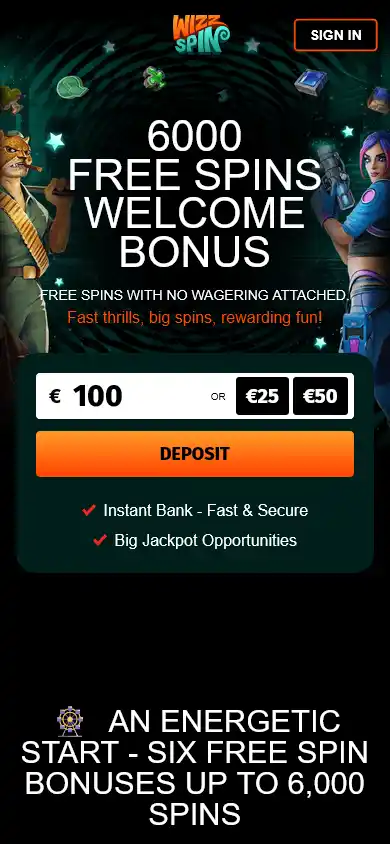 Wizz Spin Casino screenshot 3