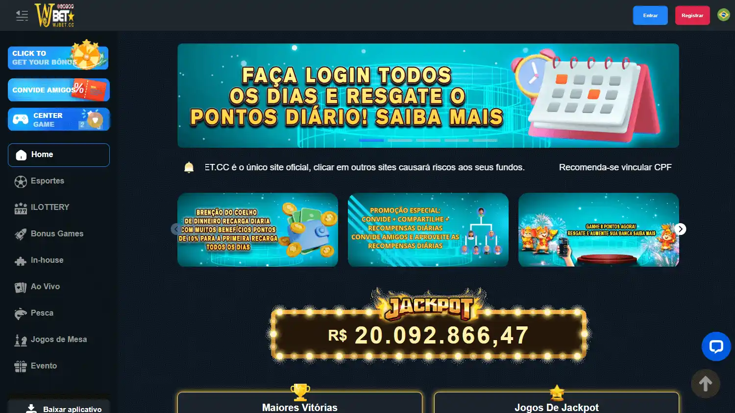 WJBet Casino screenshot 1
