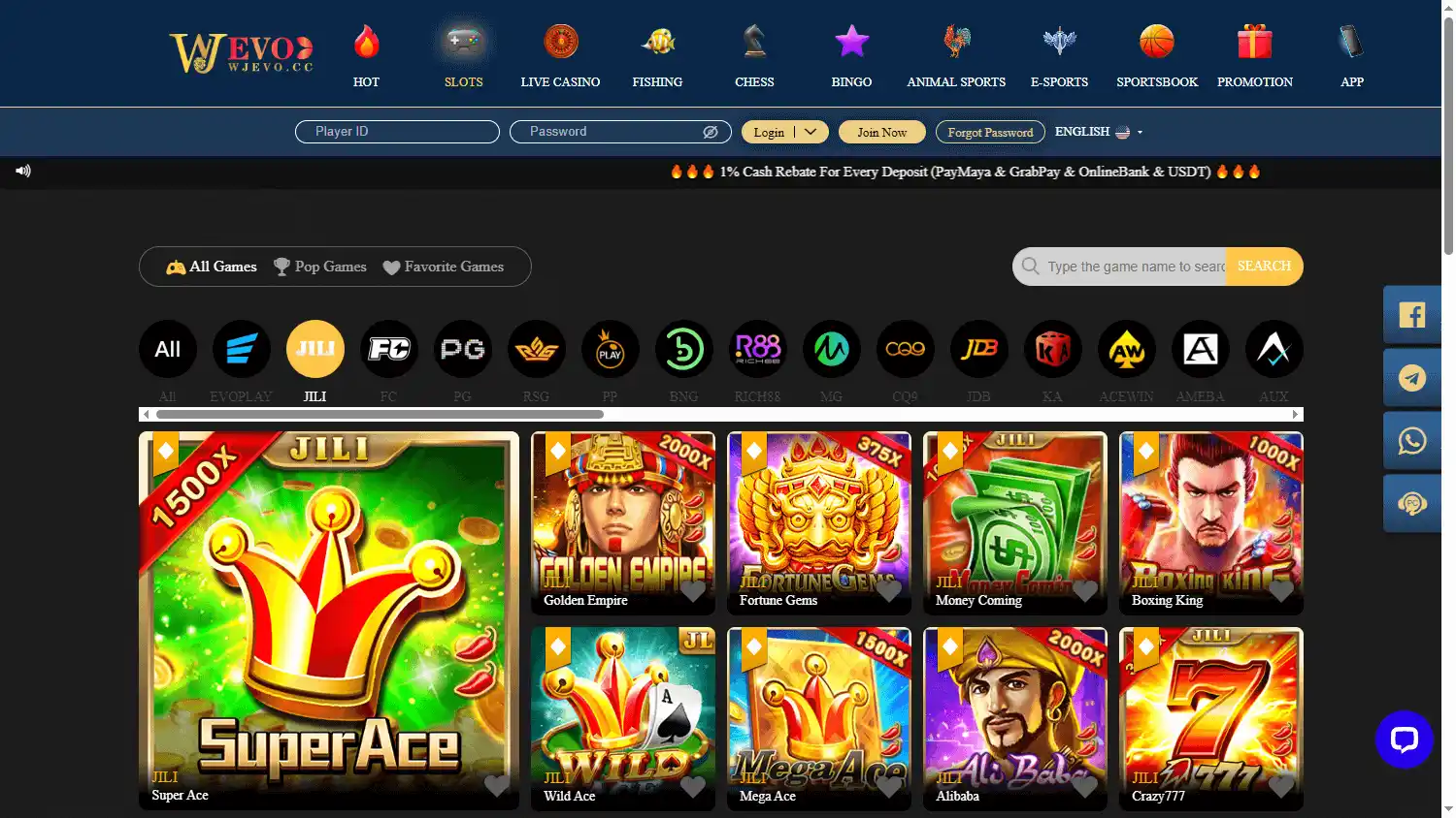 Wjevo Casino screenshot 2