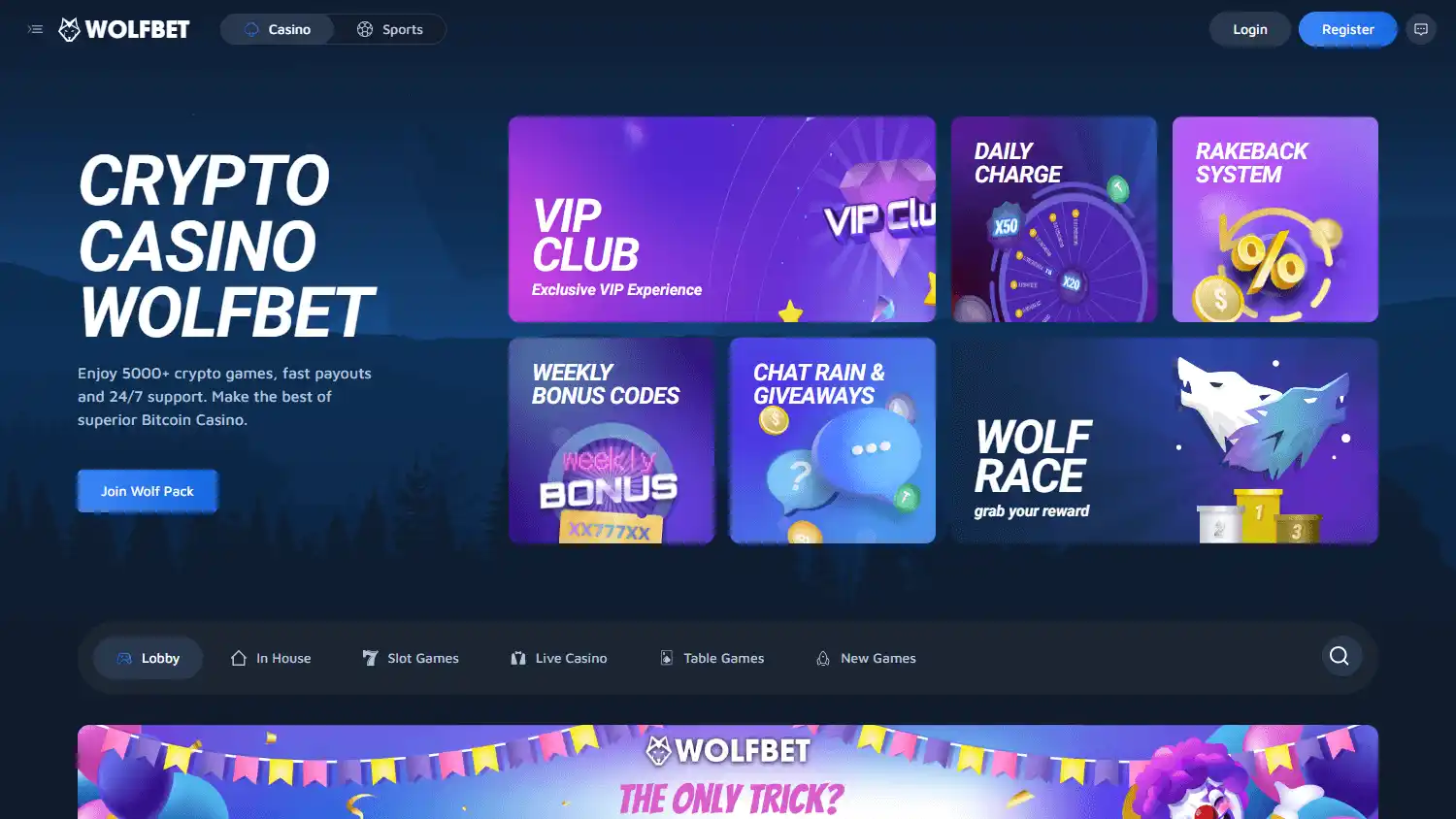 WOLFBET Casino screenshot 1