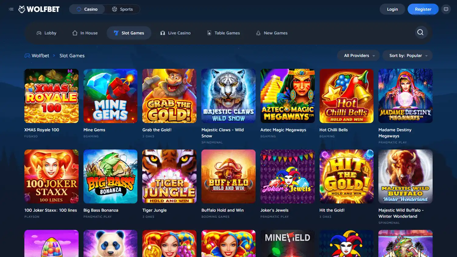 WOLFBET Casino screenshot 2