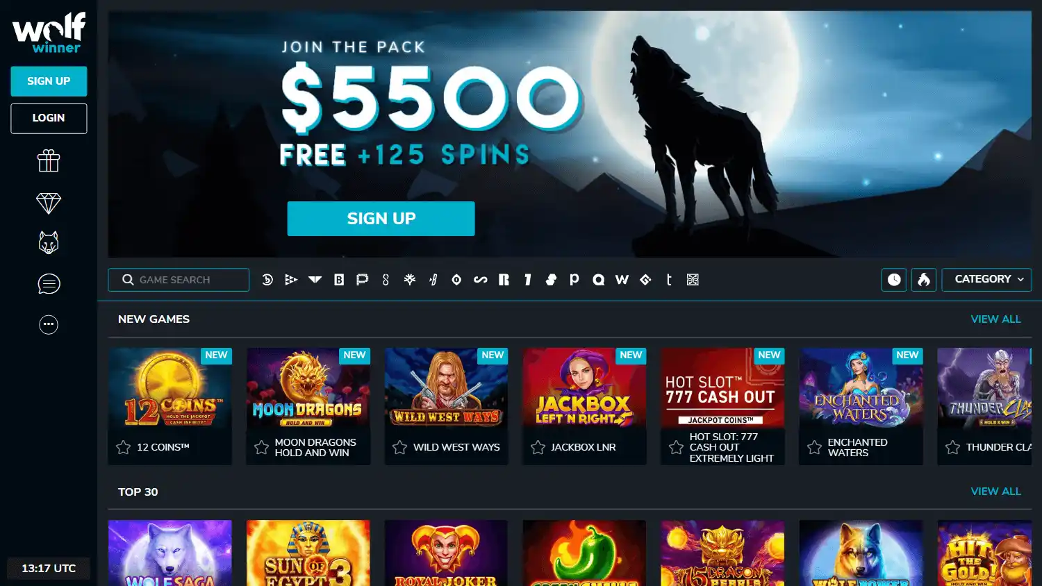 Wolf Winner Casino screenshot 1