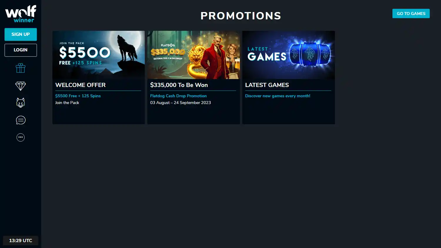 Wolf Winner Casino screenshot 2