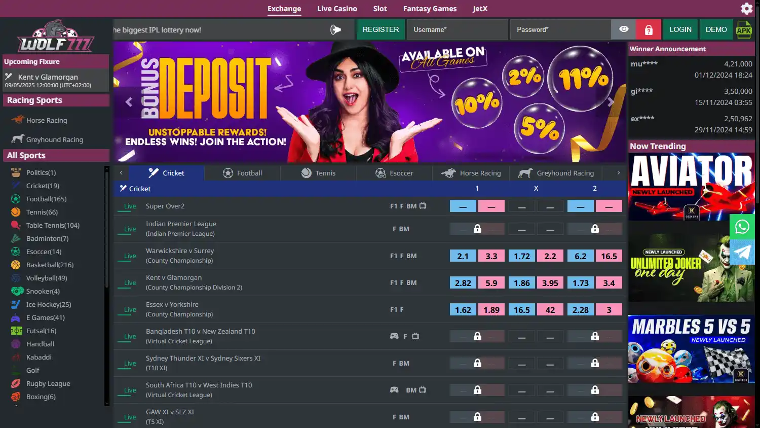 Wolf777 Casino screenshot 1