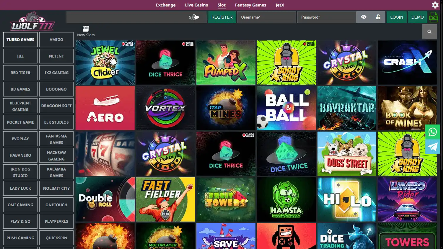 Wolf777 Casino screenshot 2