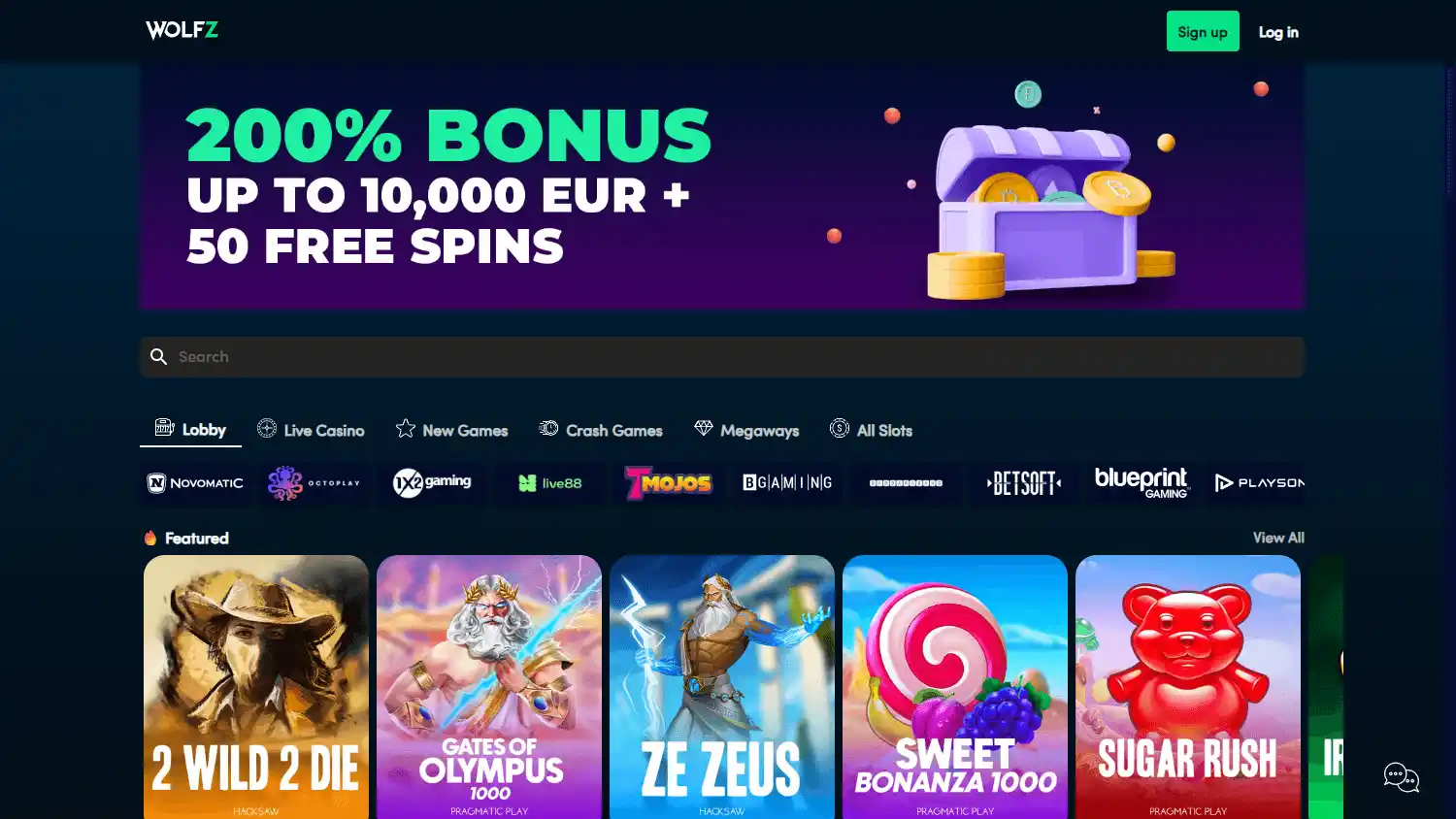 Wolfz Casino screenshot 1