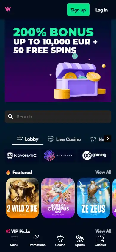 Wolfz Casino screenshot 3