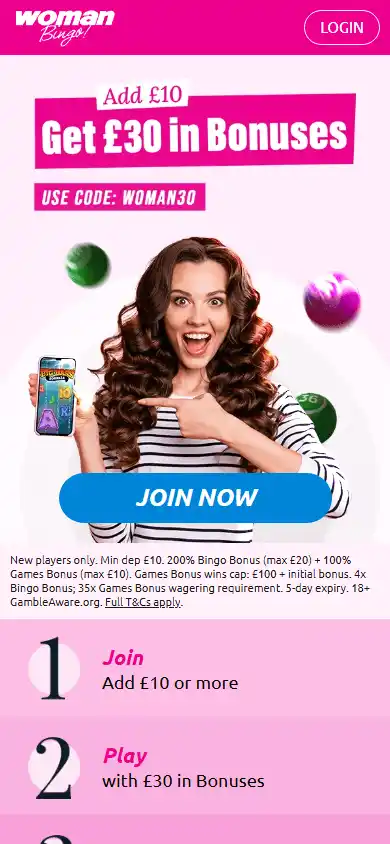 Woman Bingo Casino screenshot 1