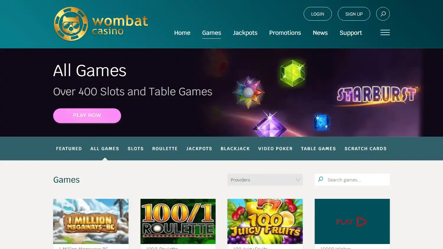 Wombat Casino screenshot 2