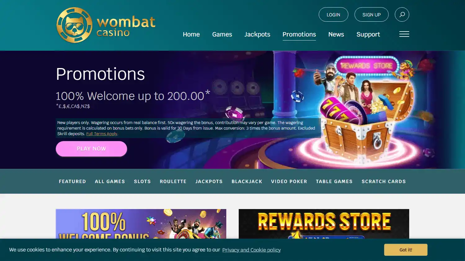 Wombat Casino screenshot 3