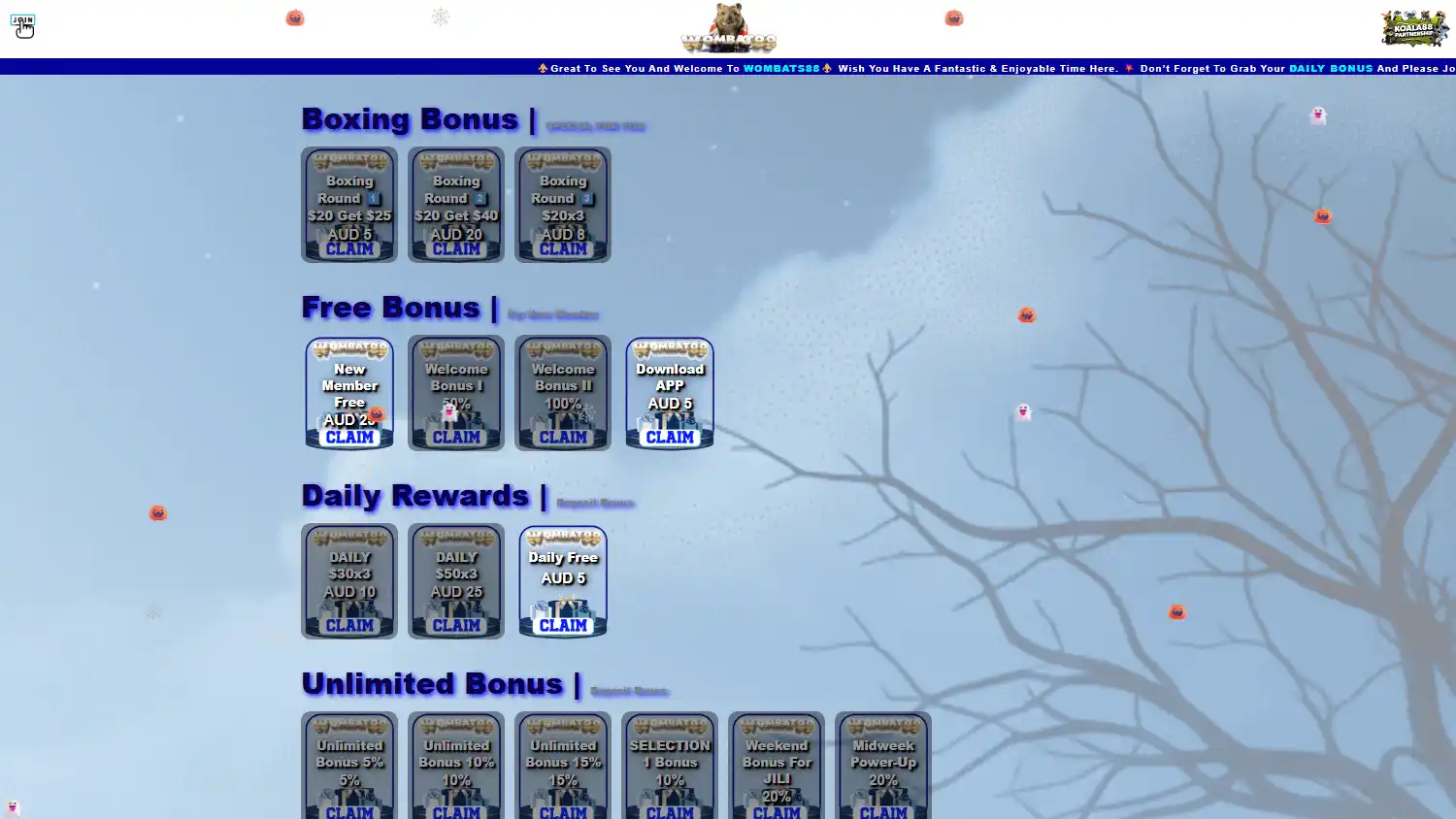 Wombat88 Casino screenshot 2
