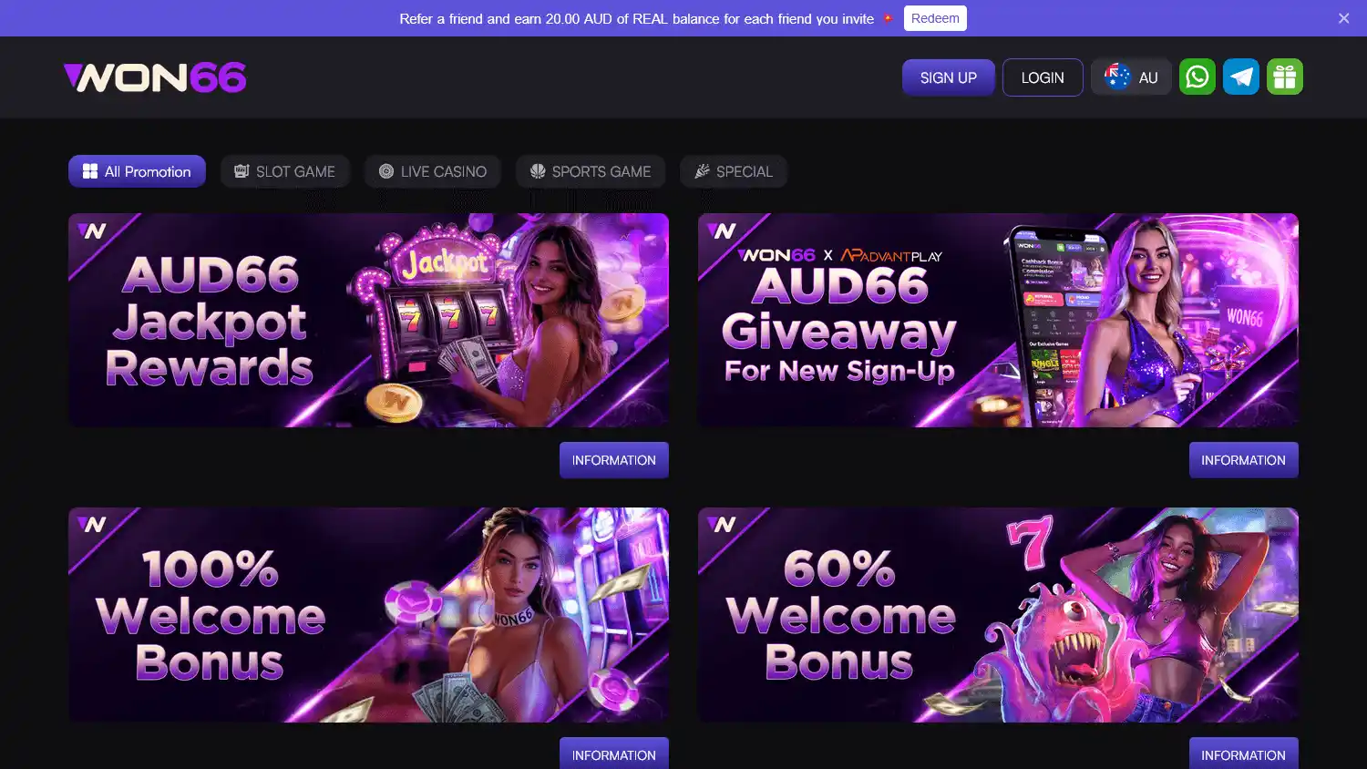 Won66 Casino screenshot 2