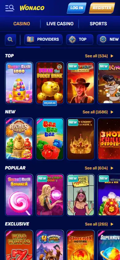 Wonaco Casino screenshot 5