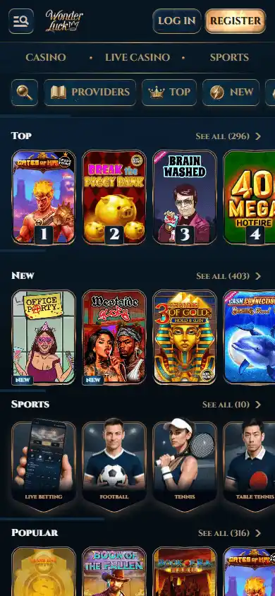 Wonder Luck Casino screenshot 4