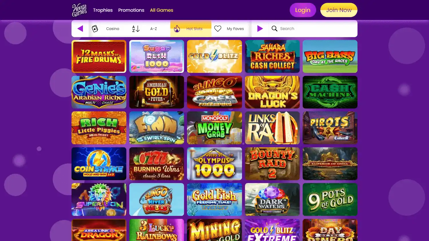 Wonga Games Casino screenshot 2