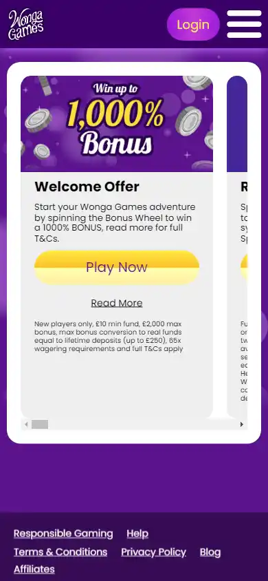 Wonga Games Casino screenshot 6