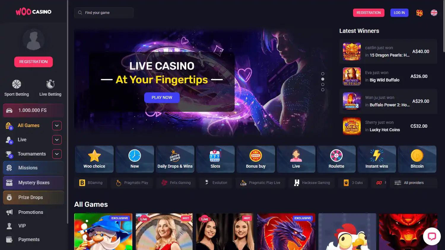 Woocasino screenshot 2
