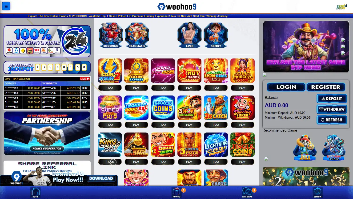 Woohoo9 Casino screenshot 1