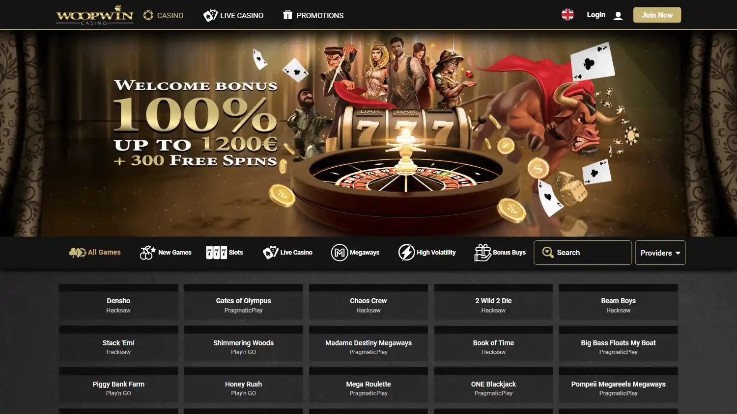 Woopwin Casino screenshot 1