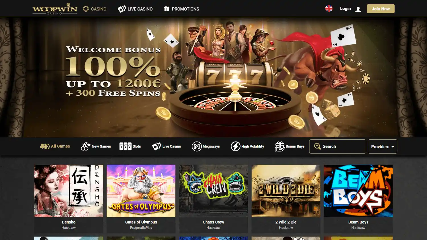 Woopwin Casino screenshot 2