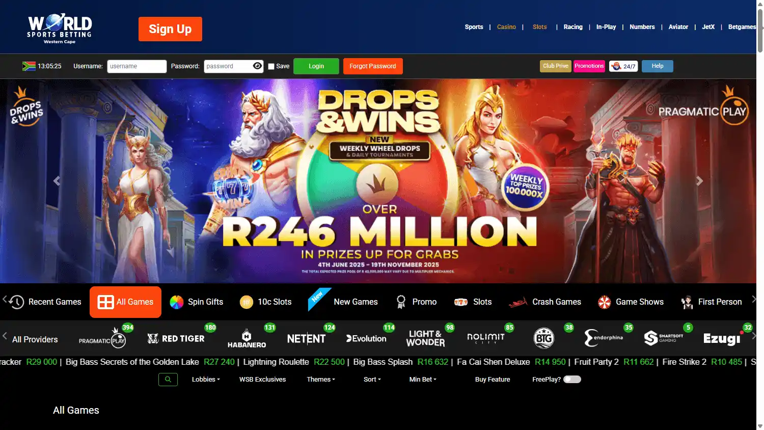 World Sports Betting Casino ZA screenshot 1