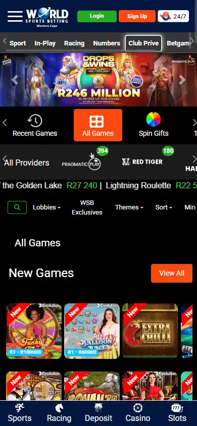World Sports Betting Casino ZA screenshot 3