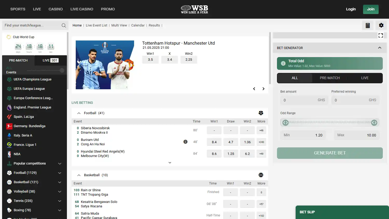 World Star Betting Casino screenshot 1