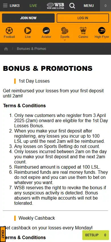 World Star Betting Casino screenshot 6