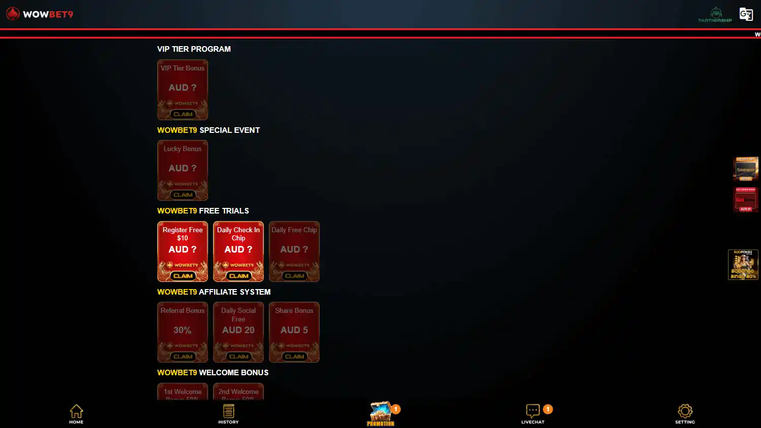 WowBet9 Casino screenshot 2