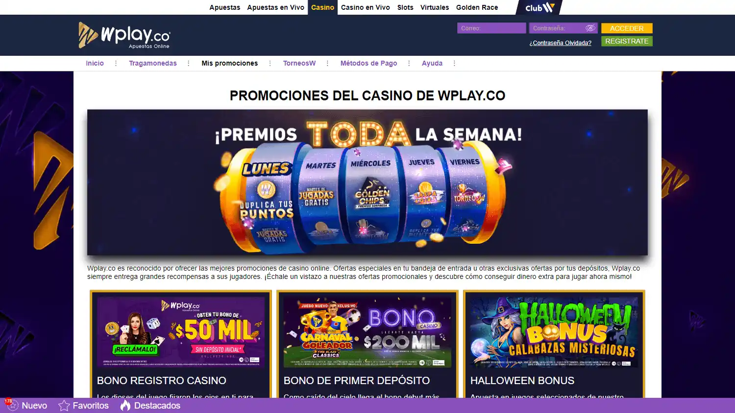 Wplay.co Casino screenshot 3