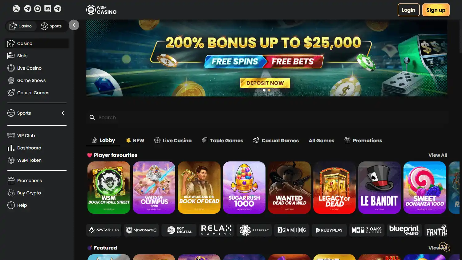 WSMCasino screenshot 2