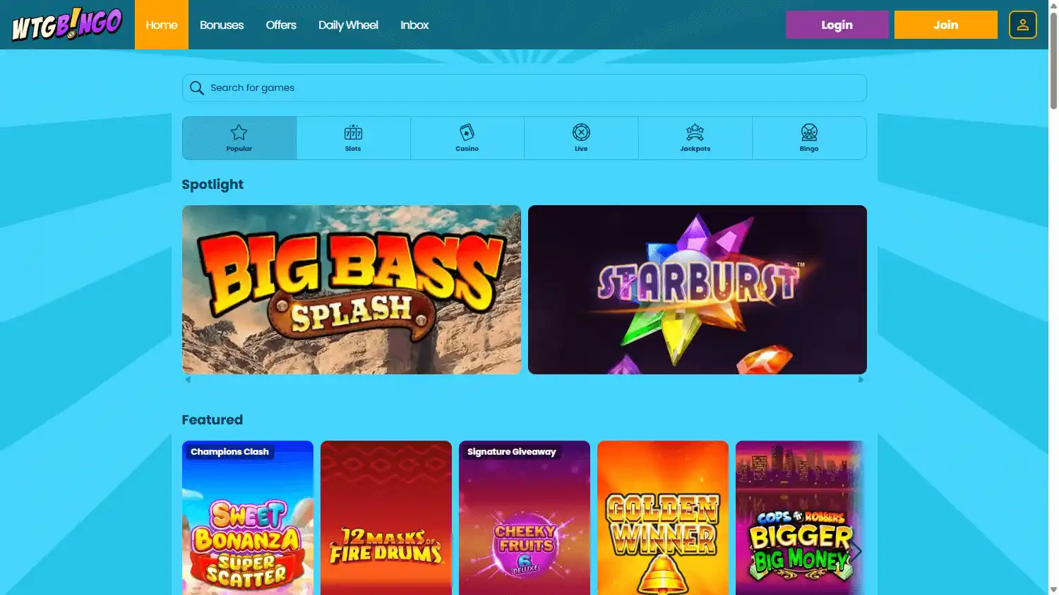 WTG Bingo Casino screenshot 2