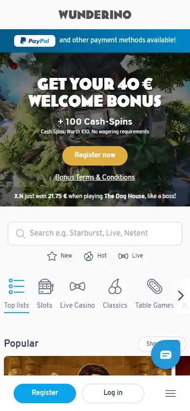 Wunderino Casino SE screenshot 5
