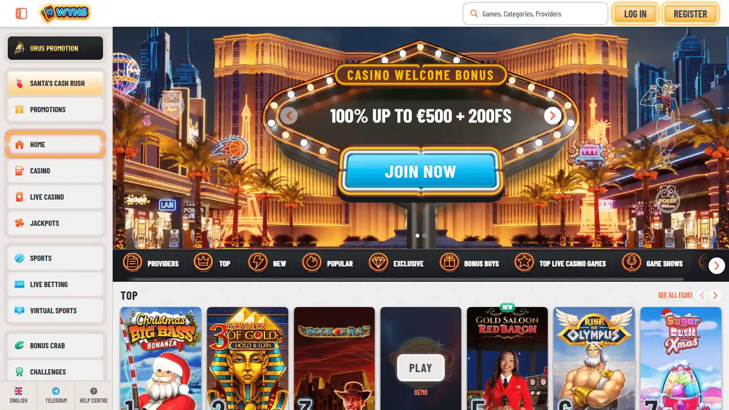 Wyns Casino screenshot 1