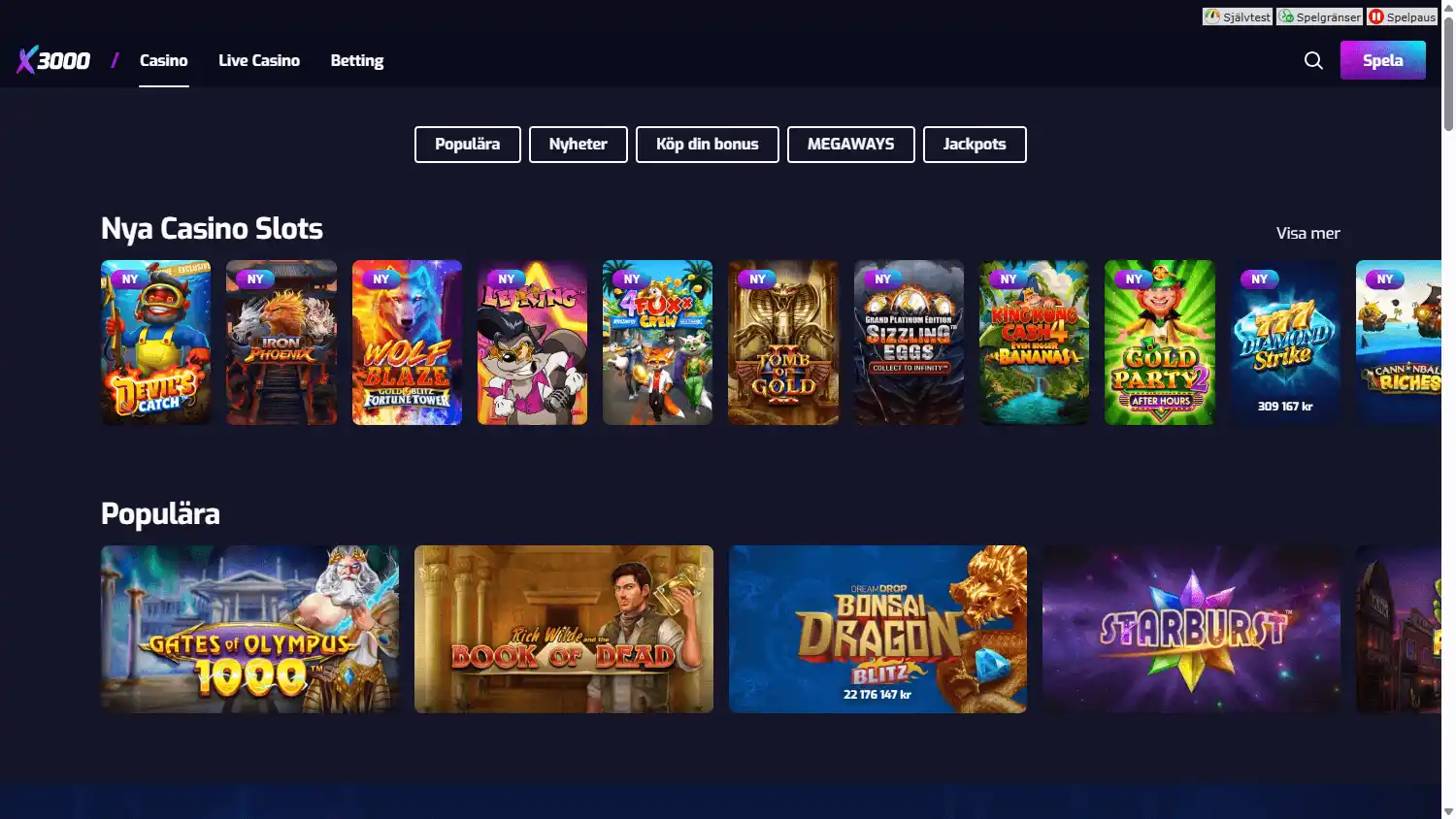 X3000 Casino screenshot 2