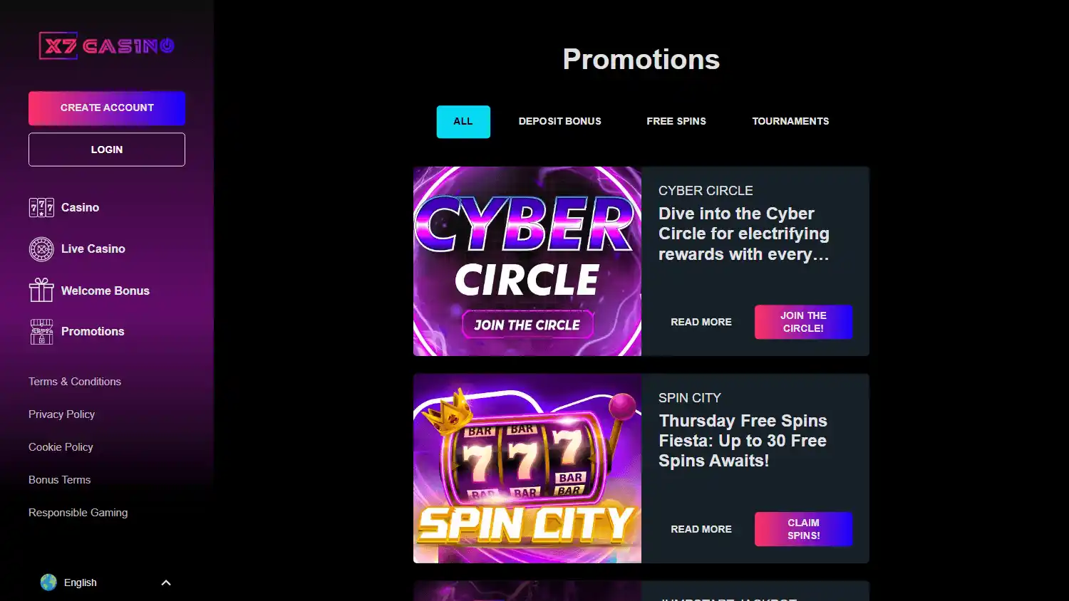 X7 Casino screenshot 3