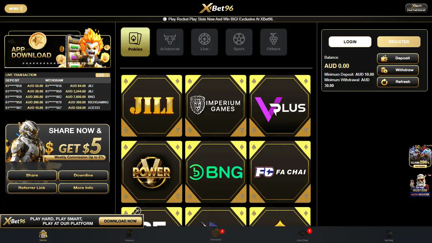 XBet96 Casino screenshot 1