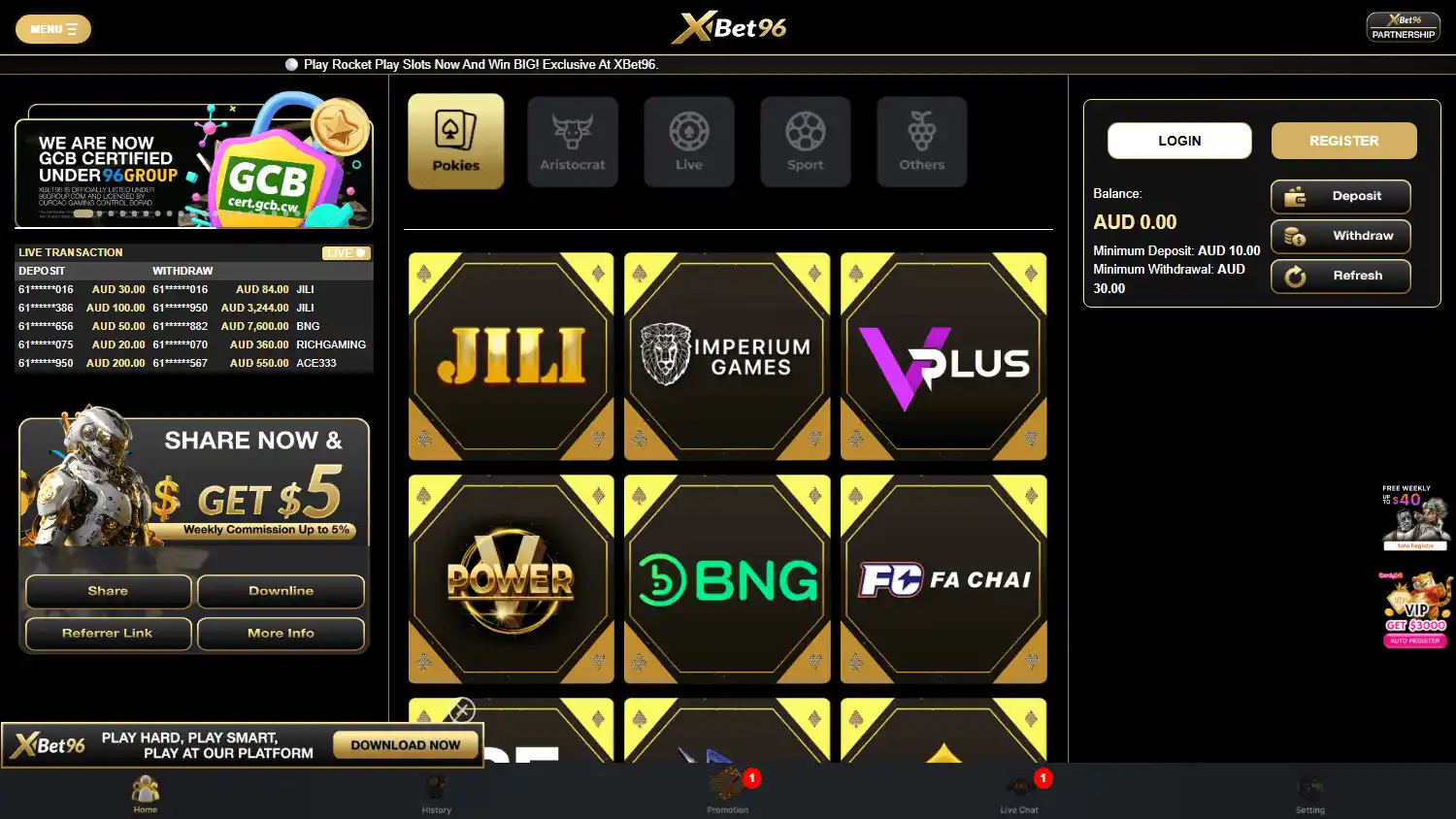 XBet96 Casino screenshot 2