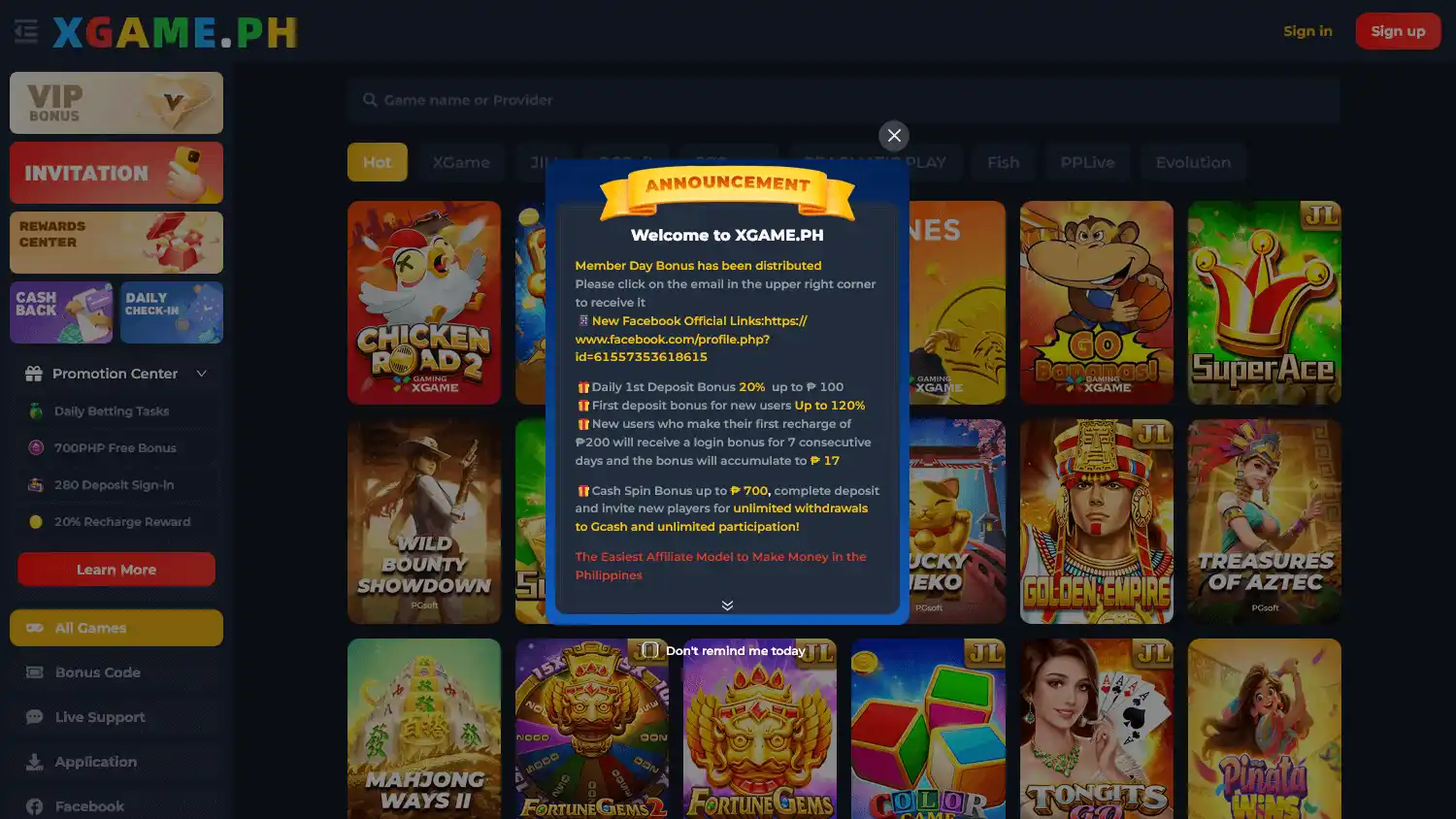 Xgame Casino screenshot 1