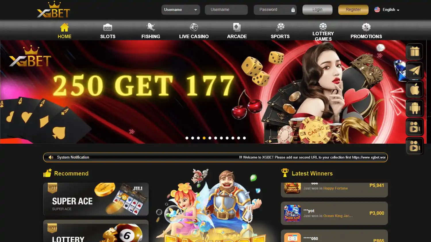 XGBet Casino screenshot 1